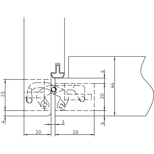 HH-19 B, скрытая петля, цвет - черный фото фурнитура Санкт-Петербург