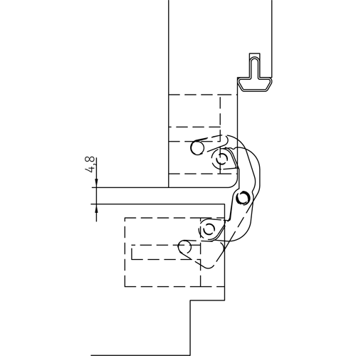 HH-19 B, скрытая петля, цвет - черный фото дверная фурнитура Санкт-Петербург