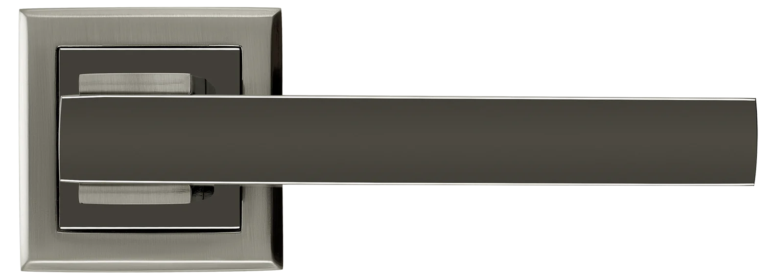 PIQUADRO, ручка дверная MH-37 SN/BN-S, на квадратной накладке, цвет - бел. никель/черн. никель фото купить в СПб