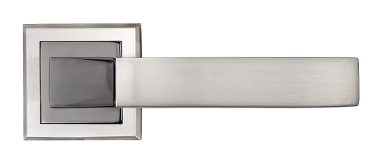 FUKOKU, ручка дверная MH-28 SN/BN-S, на квадратной накладке, цвет - бел. никель/черн. никель фото купить в СПб