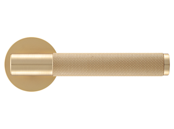 Ручка дверная "AZRIELI" на круглой розетке 6 мм, MH-57-R6T MSG, цвет - мат. сатинированное золото фото купить в СПб