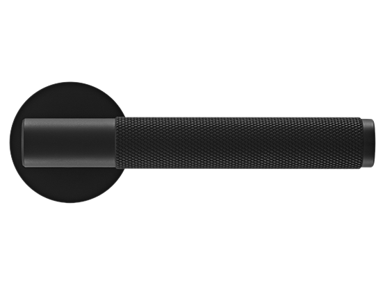 Ручка дверная "AZRIELI" на круглой розетке 6 мм, MH-57-R6T BL, цвет - чёрный фото купить в СПб