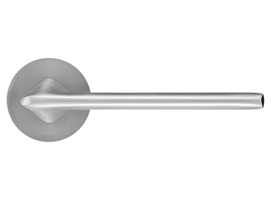 Ручка дверная "OAKA" на круглой розетке 6 мм, MH-61-R6 MSC цвет - мат. сатинированный хром фото купить в СПб