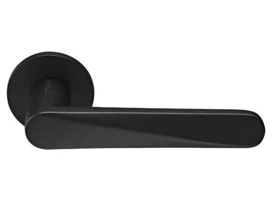 CAYAN - ручка дверная  на круглой розетке 6 мм, MH-58-R6 BL,  цвет - чёрный фото купить Санкт-Петербург
